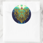 Sticker Rond HYPER VALENTINE rose Fuchsia pourpre (Sac)