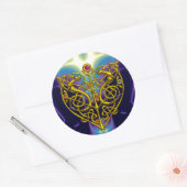 Sticker Rond HYPER VALENTINE rose Fuchsia pourpre (Enveloppe)