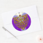 Sticker Rond HYPER VALENTINE rose Fuchsia pourpre (Enveloppe)