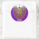 Sticker Rond HYPER VALENTINE rose Fuchsia pourpre (Sac)