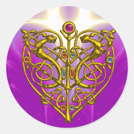 Sticker Rond HYPER VALENTINE rose Fuchsia pourpre (Devant)
