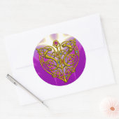 Sticker Rond HYPER VALENTINE rose Fuchsia pourpre (Enveloppe)