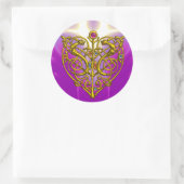 Sticker Rond HYPER VALENTINE rose Fuchsia pourpre (Sac)