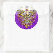 Sticker Rond HYPER VALENTINE rose Fuchsia pourpre (Sac)