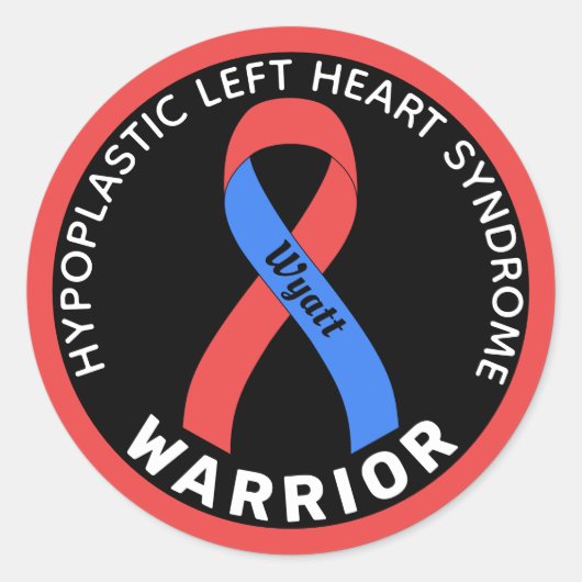 Sticker Rond Hypoplastique Syndrome du Coeur Gauche Guerrier No (Devant)