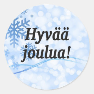 Sticker Rond Hyvää joulua ! Joyeux Noël en finnois