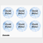 Sticker Rond Hyvää joulua ! Joyeux Noël en finnois (Feuille)