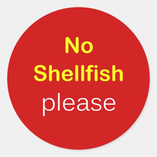 Sticker Rond i5 - Demande de nourriture ~ AUCUN POISSON S'IL VO (Devant)