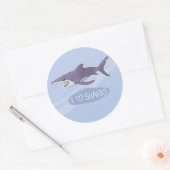Sticker Rond I <3 requins : Requin bleu (Enveloppe)
