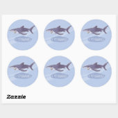 Sticker Rond I <3 requins : Requin bleu (Feuille)
