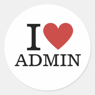 Sticker Rond I ❤️ administrateur (pour les employés) PERSONNALI