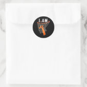 Sticker Rond I Am 7 Basketball thème 7e anniversaire Celeber (Sac)