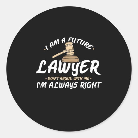 Sticker Rond I Am A Future Lawyer (Devant)