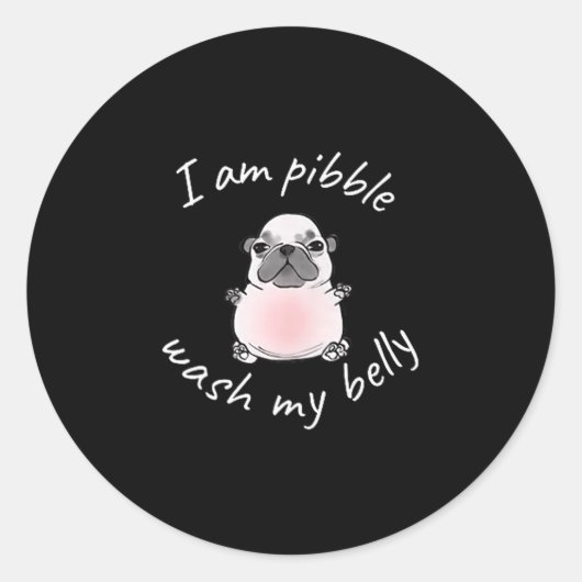 Sticker Rond I Am Bble Wash My Belly Bble Meme Funny Dog Brainr (Devant)