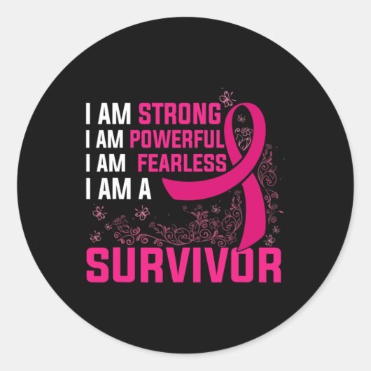 Sticker Rond I Am Strong Powerful Fearless (Devant)