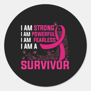 Sticker Rond I Am Strong Powerful Fearless