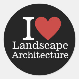 Sticker Rond I ❤️ Architecture paysagère pour les étudiants/pro