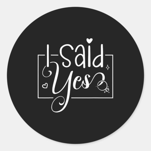 Sticker Rond I Asked I Said Yes Engagement Reveal Announcement  (Devant)