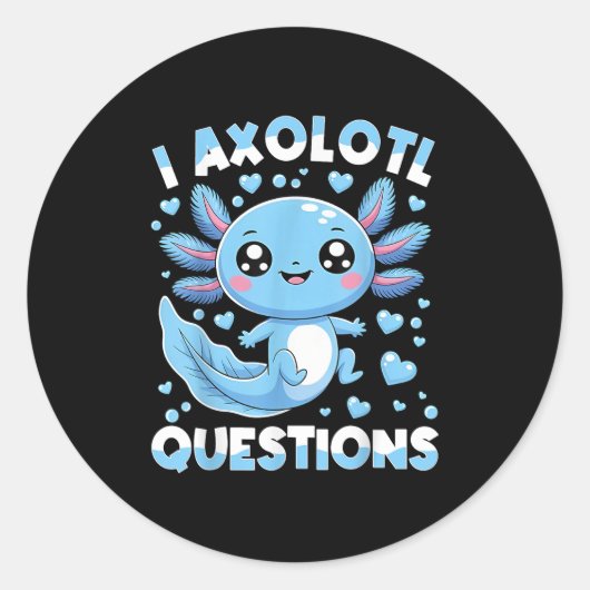 Sticker Rond I Axolotl Questions Chemise Enfants Axolotl Noël (Devant)