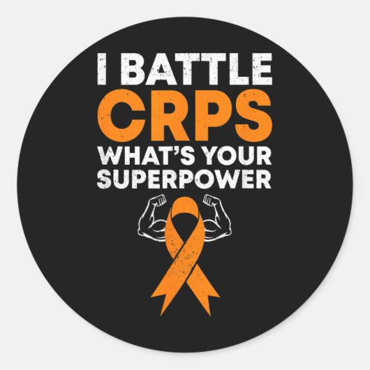 Sticker Rond I Battle CRPS Sensibilisation Orange Ribbon Warrie (Devant)