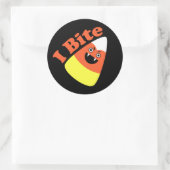 Sticker Rond I Bite Halloween Candy Corn Vampire (Sac)