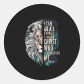 Sticker Rond I Can Do All Things Through Christ (Devant)