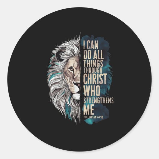 Sticker Rond I Can Do All Things Through Christ (Devant)