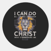 Sticker Rond I Can Do All Things Through Christ (Devant)