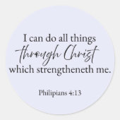 Sticker Rond I Can Do All Things Through Christ – Philippians  (Devant)