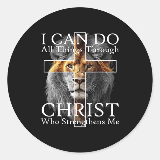 Sticker Rond I Can Do All Things Through Christ Who Strengthens (Devant)