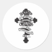 Sticker Rond I Can Do All Things Through Christ Who Strengthens (Devant)