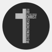 Sticker Rond I Can Do All Things Through Christ Who Strengthens (Devant)