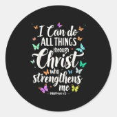 Sticker Rond I Can Do All Things Through Christ Who Strengthens (Devant)