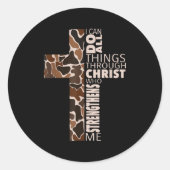 Sticker Rond I Can Do All Things Through Christ Who Strengthens (Devant)
