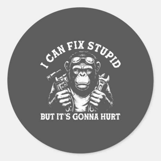 Sticker Rond I Can Fix Stud But It's Gonna Hurt Mechanic Funny  (Devant)
