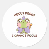Sticker Rond I Cannot Focus Funny Adhd Sitive Frog (Devant)