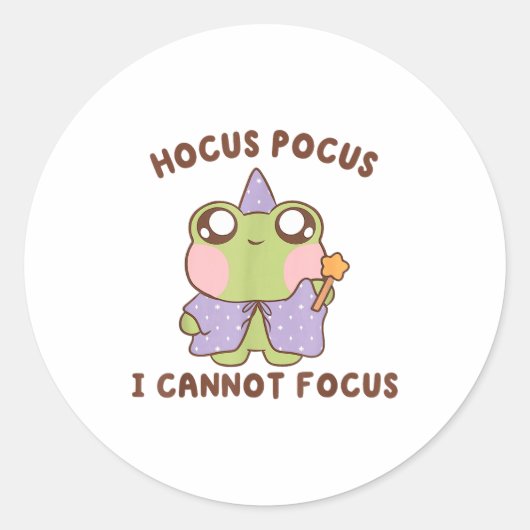Sticker Rond I Cannot Focus Funny Adhd Sitive Frog (Devant)