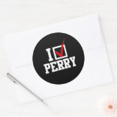 Sticker Rond I CHECKMARK RICK PERRY (blanc) (Enveloppe)