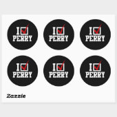 Sticker Rond I CHECKMARK RICK PERRY (blanc) (Feuille)