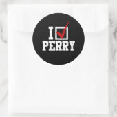 Sticker Rond I CHECKMARK RICK PERRY (blanc) (Sac)