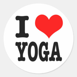 STICKER ROND I COEUR (AMOUR) YOGA