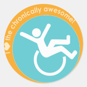 Sticker Rond I {coeur} chroniquement l'impressionnant