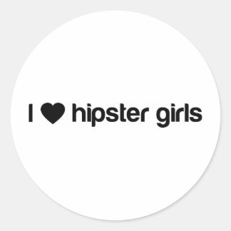 Sticker Rond I (coeur) hipster filles