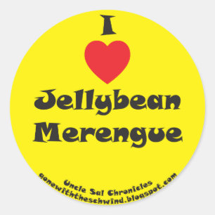 Sticker Rond I Coeur Jellybean Merengue jaune