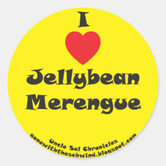 Sticker Rond I Coeur Jellybean Merengue jaune