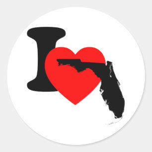 Sticker Rond I coeur la Floride