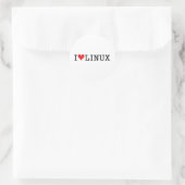 Sticker Rond I coeur Linux 2 (Sac)