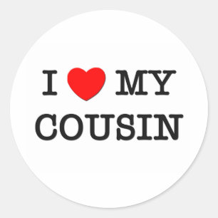 Sticker Rond I coeur mon COUSIN
