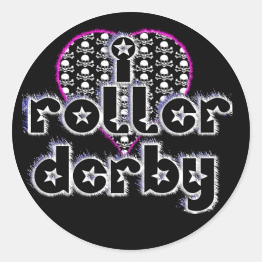 Sticker Rond I coeur roller derby (Devant)