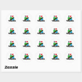 STICKER ROND I COEUR TANZANIE (Feuille)